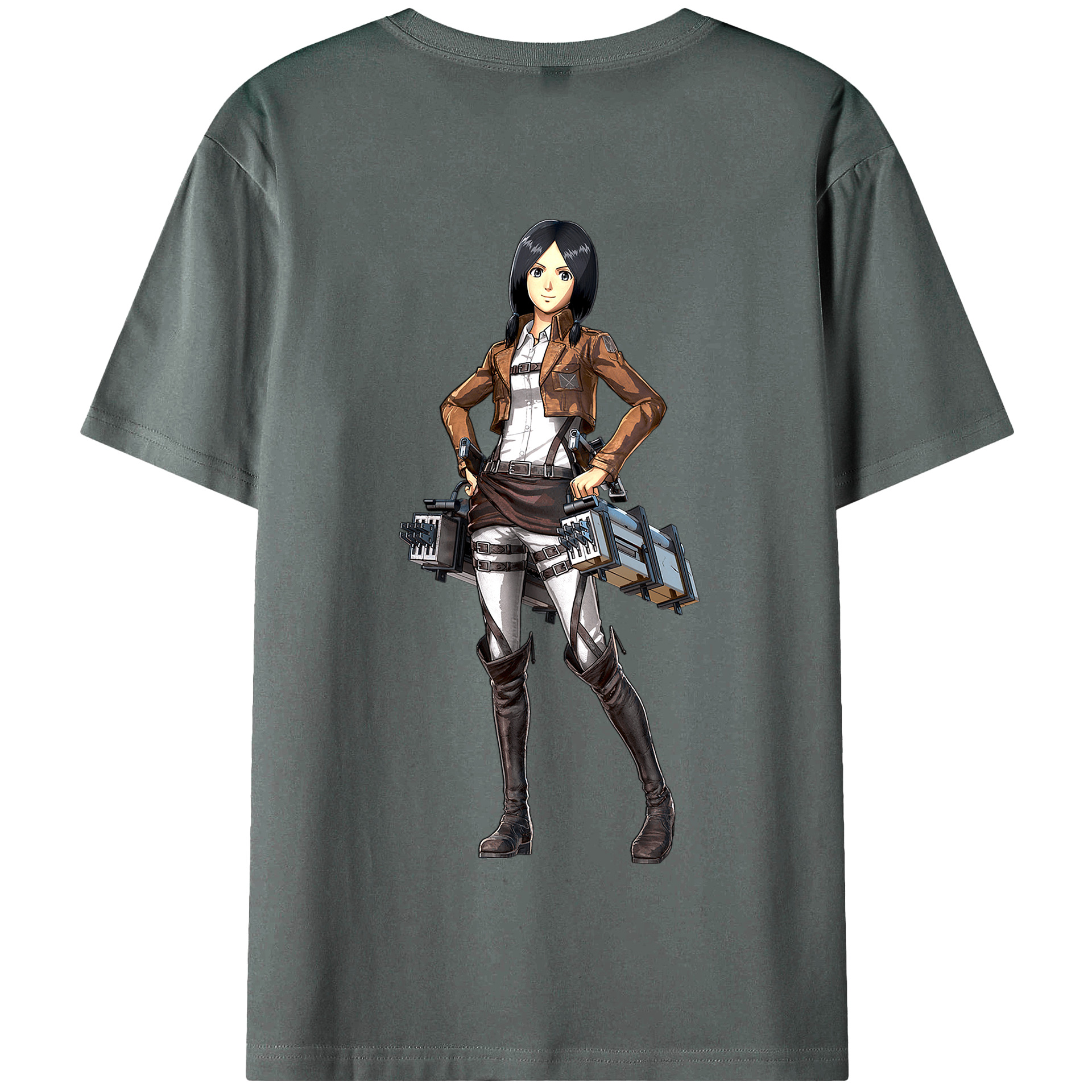 （画像用） 進撃の巨人 ミカサ·アッカーマン Attack on Titan Mikasa Ackerman 綿100％半袖Tシャツ（背面プリント）
